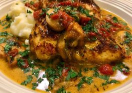 Creamy chicken Christopher dish with tender chicken and rich sauce.