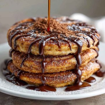 Fluffy pancakes coated in cinnamon sugar, inspired by Spanish churros.
