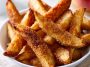 Crispy air fryer apple fries coated with cinnamon sugar and served warm.