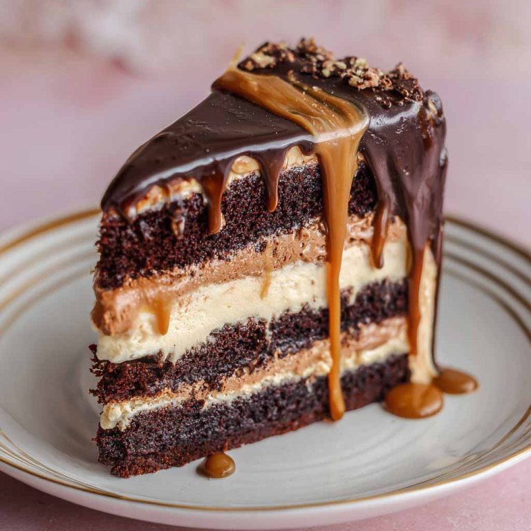 Chocolate Fudge Cake with Salted Caramel Buttercream & Ganache (Decadent Recipe)