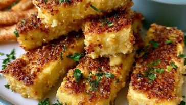 Crispy tofu tenders coated in honey mustard glaze, golden and flavorful.