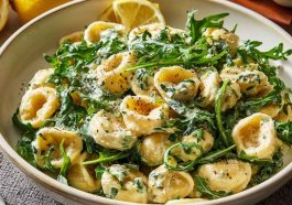 Creamy lemon ricotta pasta with fresh arugula, light and flavorful.