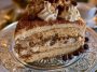 Moist coffee cake layered with creamy frosting, inspired by a latte.