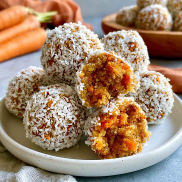 Bite-sized carrot cake treats with warm spices and soft texture.