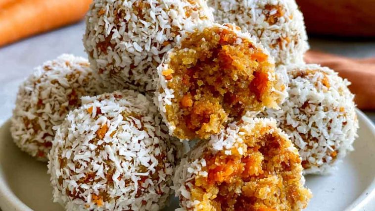 Bite-sized carrot cake treats with warm spices and soft texture.