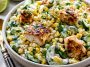 Creamy street corn cucumber chicken salad with grilled chicken, sweet corn, fresh cucumbers, and a tangy creamy dressing.