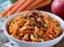 Fresh carrot apple salad made with shredded carrots, crisp apples, raisins, and a light creamy dressing.