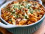 Golden ricotta pasta bake fresh from the oven