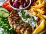 Greek chicken plate – Grilled chicken served with golden fries and creamy tzatziki.